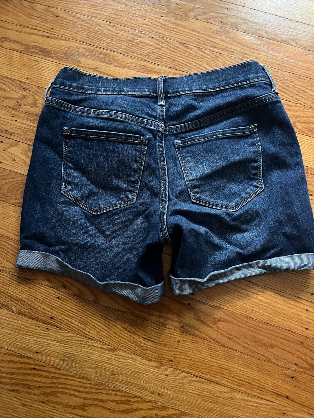 Old Navy Dark Blue Rolled Cuff Denim Shorts - Picture 2 of 2